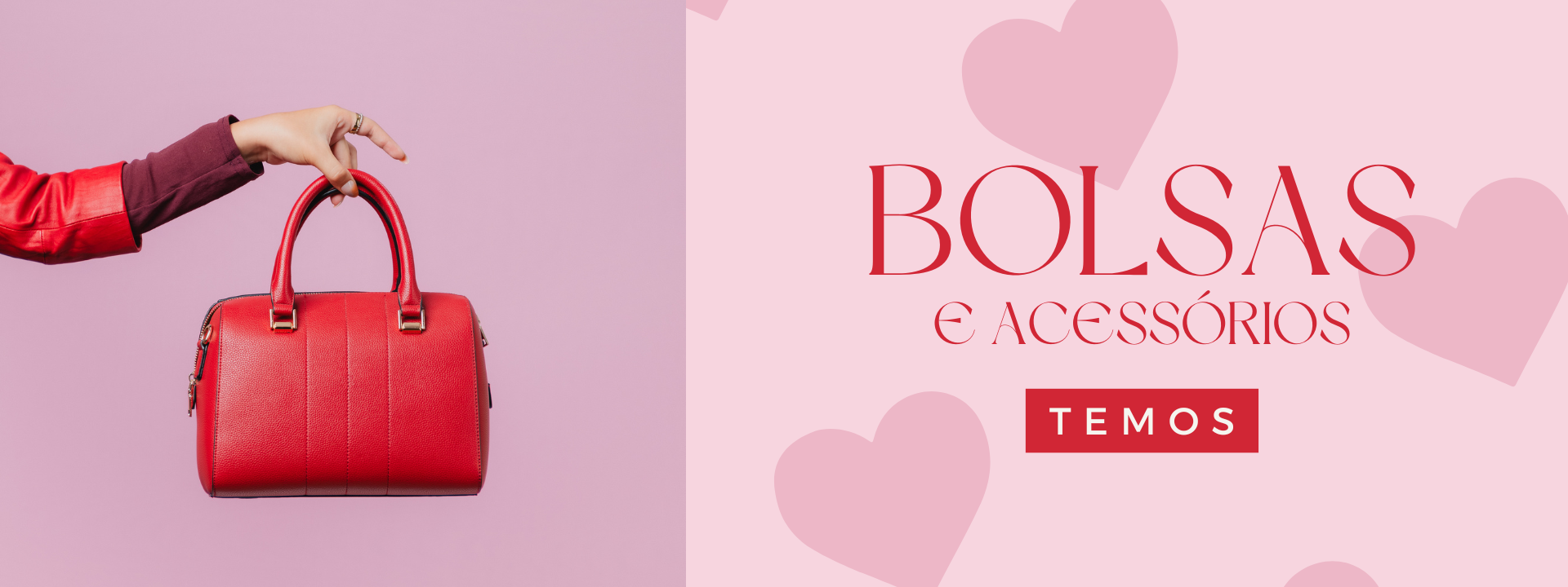 Banner para loja de bolsas e acessórios moderno em rosa
