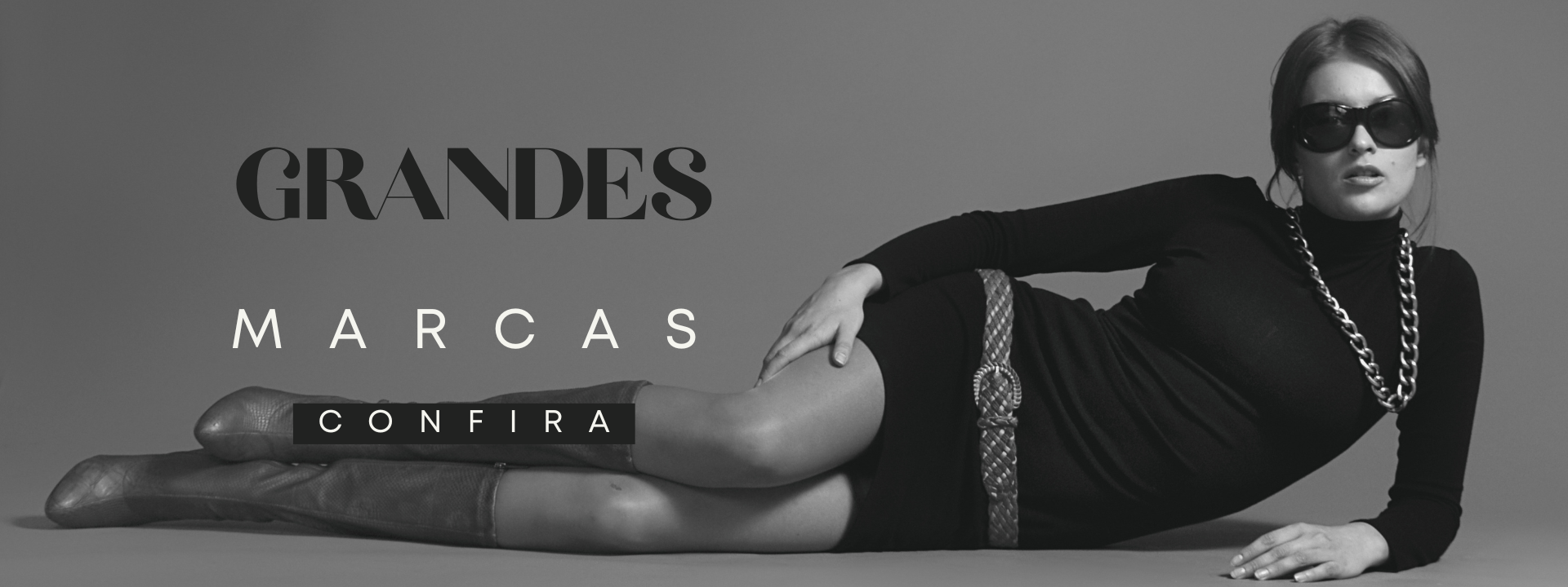 Banner sobre grandes marcas moderno em preto